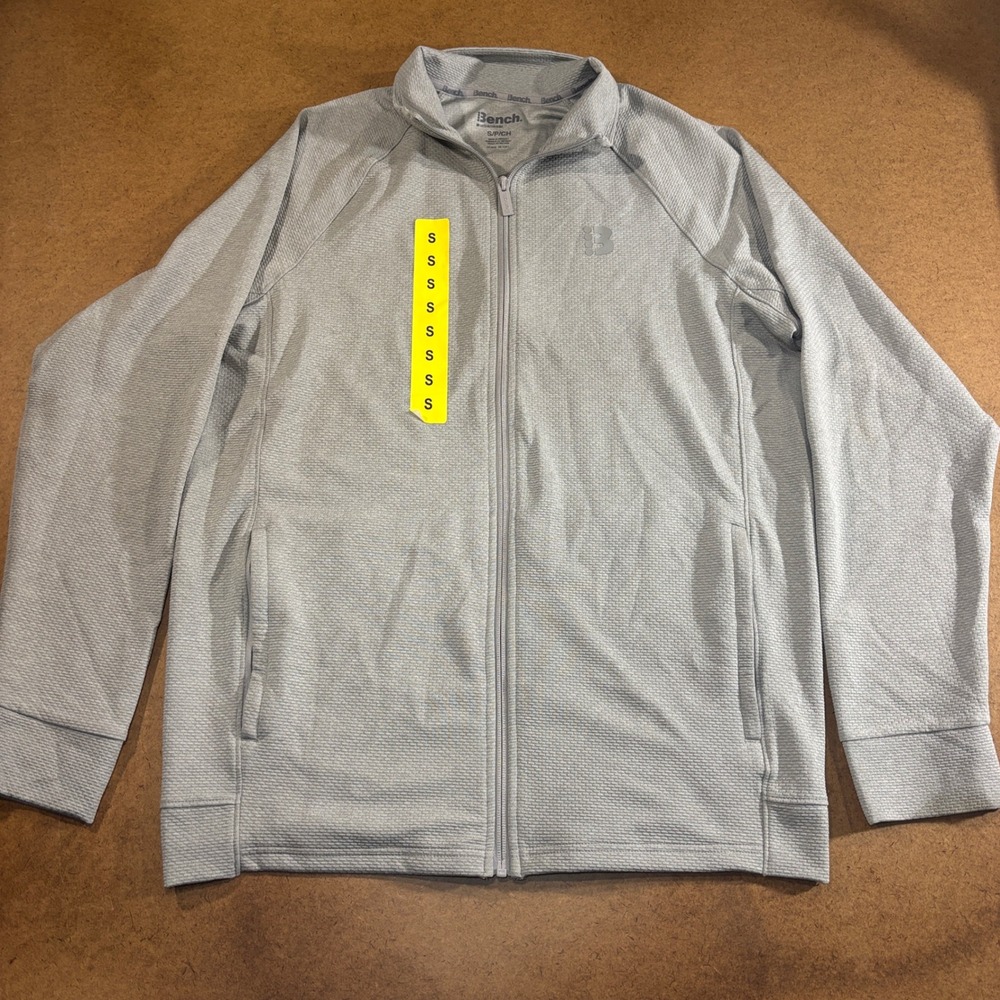 Bench Urbanwear Mens Small Grey Full Zip Textured Track Jacket